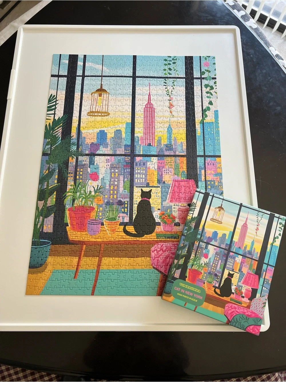 Cat In New York Puzzle - 1000 pcs High Quality colorful art puzzle.